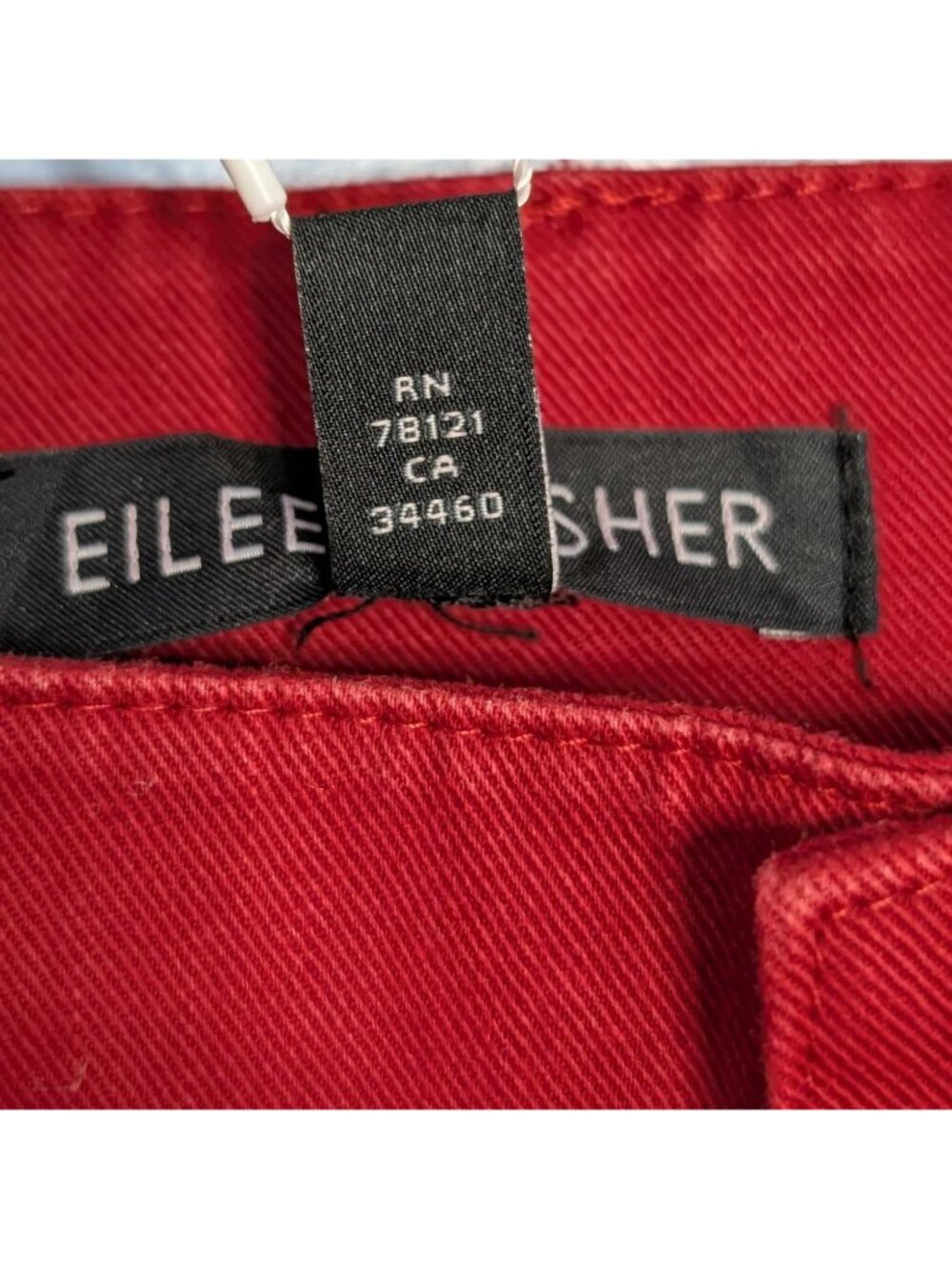 Eileen Fisher Organic Cotton Red Slim Ankle Jeans Sz 18 Eco-Friendly Stretch - Picture 10 of 15